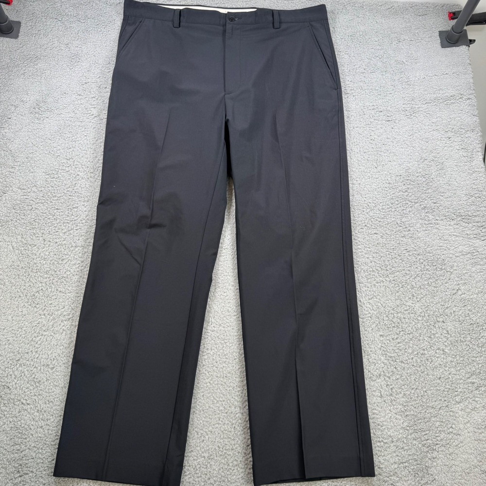 FootJoy FJ Mens 40x32 Black Pants Flat Front Polyester Spandex‎ Golf